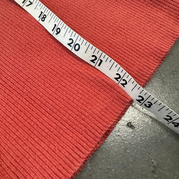 Vintage Y2K Faded Glory Ribbed Knit Salmon Pink Tank Top Criss Cross Front L - Picture 5 of 5